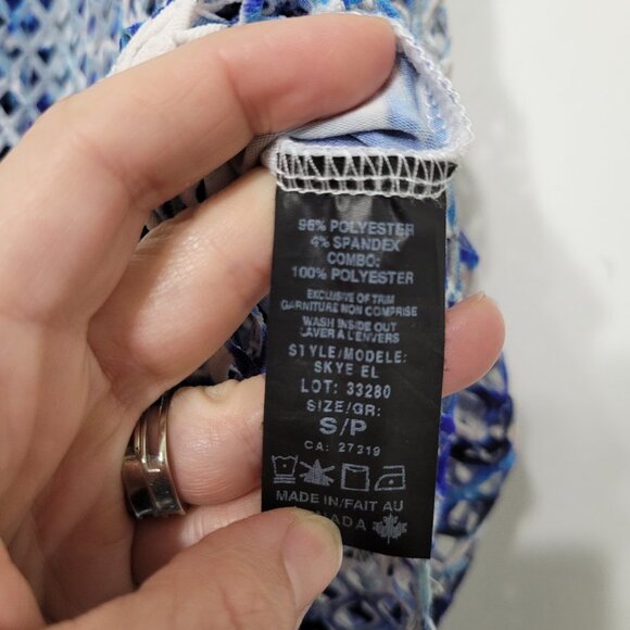 Colori Blue Tones Mini Dress Maxi Netting Overlay Spaghetti Straps Beachy  Small - Picture 6 of 8